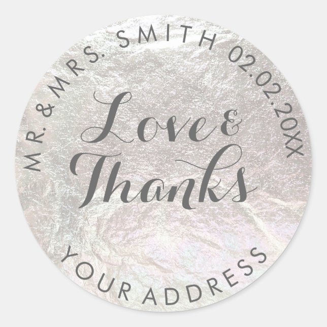 PixDezines FAUX FOIL, PLATINUM Classic Round Sticker (Front)