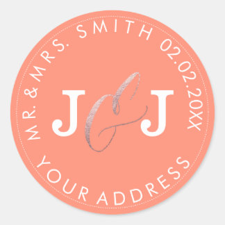 PixDezines faux foil/Rose Gold/DIY text Classic Round Sticker