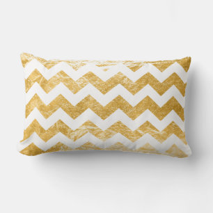 PixDezines faux foil/silver/gold/chevron pattern Lumbar Cushion