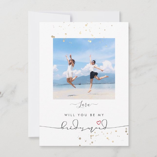 PixDezines Faux Glitter Will You .. Bridesmaid Invitation (Front)