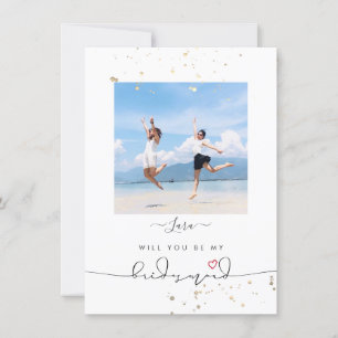 PixDezines Faux Glitter Will You .. Bridesmaid Invitation