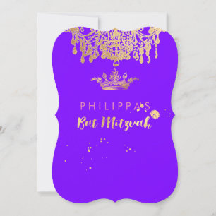 PixDezines Faux Gold/Chandelier/Crown/DIY colour Invitation