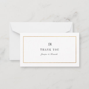 PixDezines Faux Gold Classic Thank You Note Card