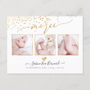 PixDezines Faux Gold Confetti//Remerciements Postcard