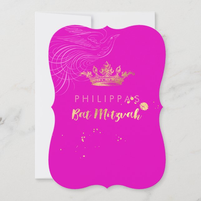 PixDezines Faux Gold Crown/Doves/DIY colour Invitation (Front)
