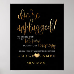 PixDezines Faux Gold/DIY #UNPLUGGED CEREMONY Poster