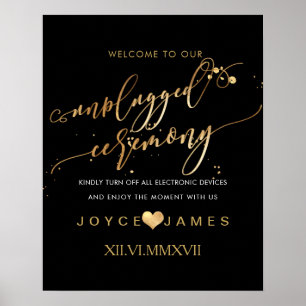 PixDezines Faux Gold/DIY #UNPLUGGED CEREMONY Poster