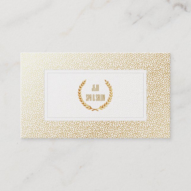 PixDezines faux gold dots/wheat wreath Business Card (Front)
