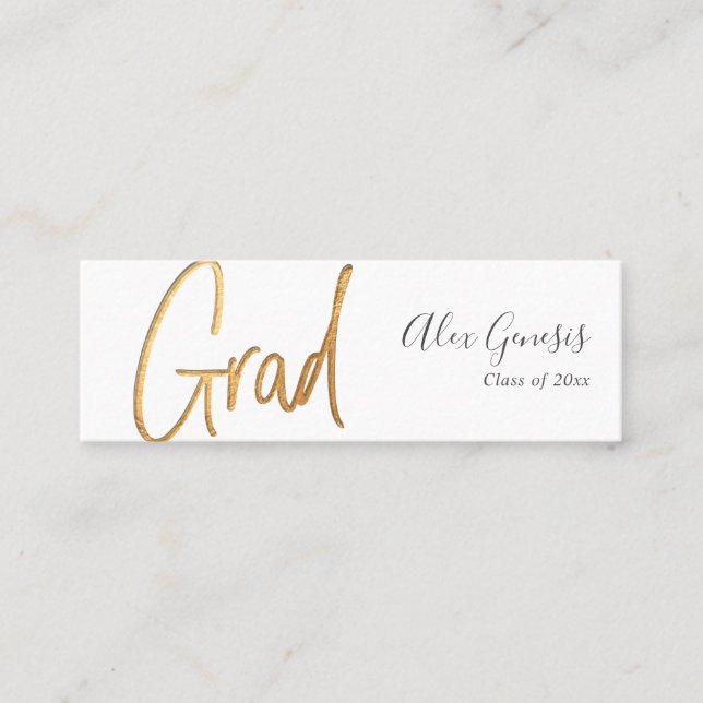 PixDezines Faux Gold Grad Name Card (Front)