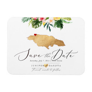 PixDezines Faux Gold Jamaica Map Magnet