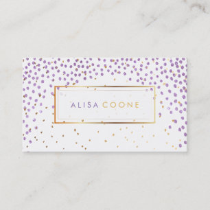 PixDezines faux gold+lilac sprinkles Business Card