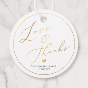 PixDezines Faux Gold Luxe Calligraphy Thank You Favour Tags