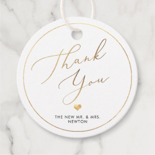 PixDezines Faux Gold Luxe Calligraphy Thank You Favour Tags