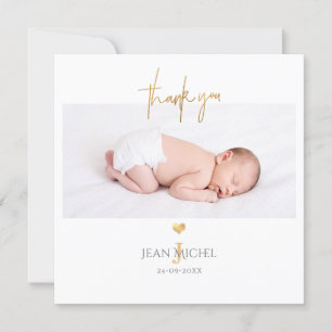 PixDezines Faux Gold Monogram Thank You Invitation