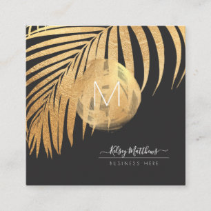 PixDezines Faux Gold Palms DIY Background Square Business Card