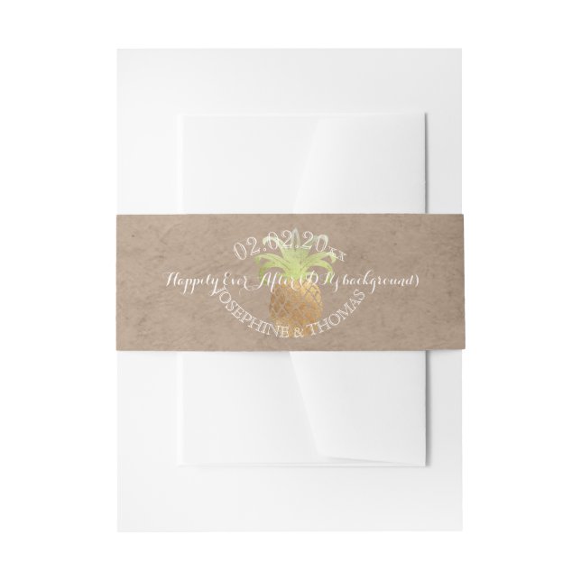 PixDezines Faux Gold, Pineapple Invitation Belly Band (Front Example)