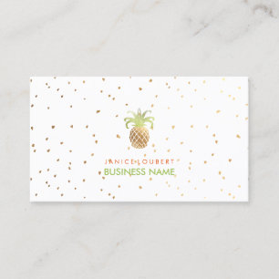 PixDezines Faux Gold Pineapples/DIY colour Business Card