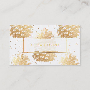 PixDezines faux gold pinecones Business Card