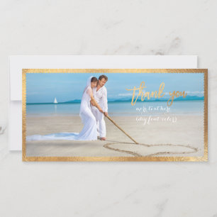 PixDezines Faux Gold Scallop frame/thank you Thank You Card