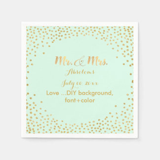 PixDezines faux gold specks/DIY colour/mint Napkin