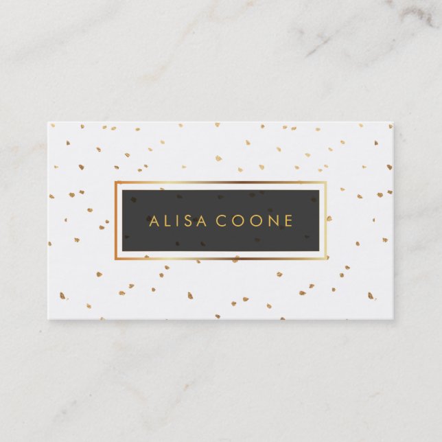 PixDezines faux gold sprinkles Business Card (Front)