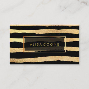 PixDezines faux gold stripes Business Card