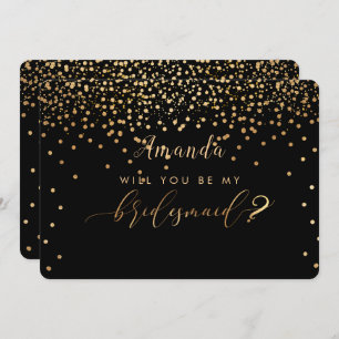 PixDezines Faux Gold Will You Be..Bridesmaid Invitation