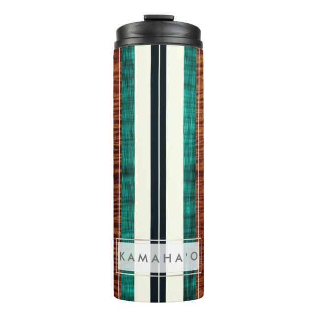 PixDezines Faux Koa Wood Longboard Thermal Tumbler (Front)