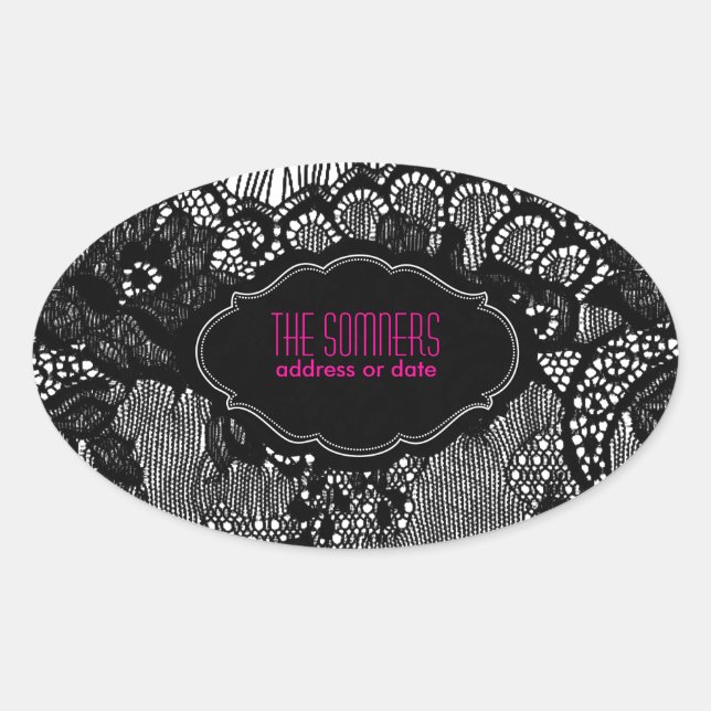 PixDezines faux lace/ DIY background colour Oval Sticker (Front)