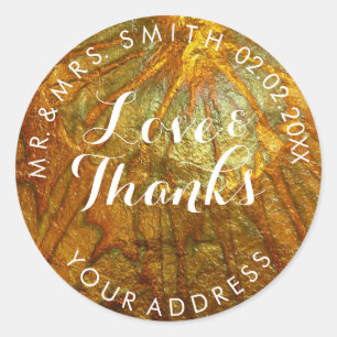 PixDezines FAUX METALLIC GOLD Classic Round Sticker