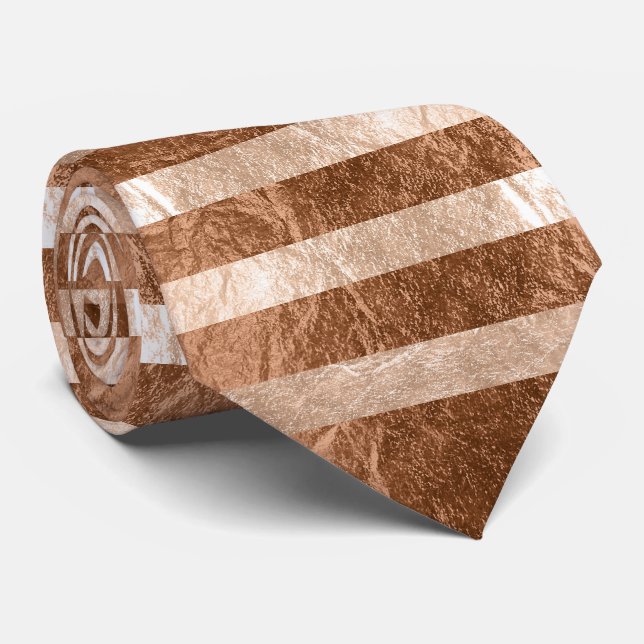 PixDezines faux pink champagne/copper foil Tie (Rolled)