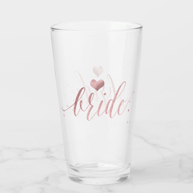 PixDezines FAUX ROSE GOLD, BRIDE Glass (Back)