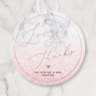 PixDezines Faux Rose Gold Calligraphy Thank You Favour Tags
