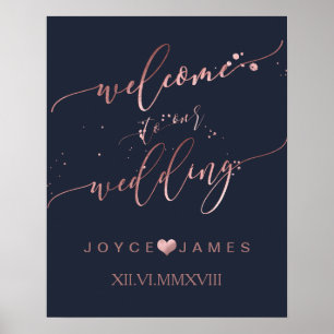 PixDezines FAUX ROSE GOLD CALLIGRAPHY/WELCOME Poster