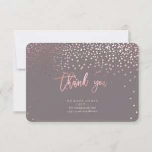 PixDezines Faux Rose Gold Confetti Thank You
