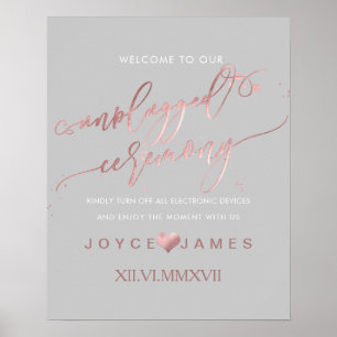 PixDezines Faux Rose Gold/DIY #UNPLUGGED CEREMONY Poster