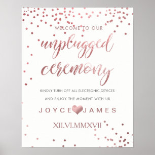 PixDezines Faux Rose Gold/DIY #UNPLUGGED CEREMONY Poster