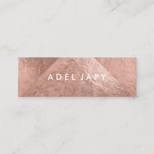PixDezines Faux Rose Gold Foil Tiles Mini Business Card