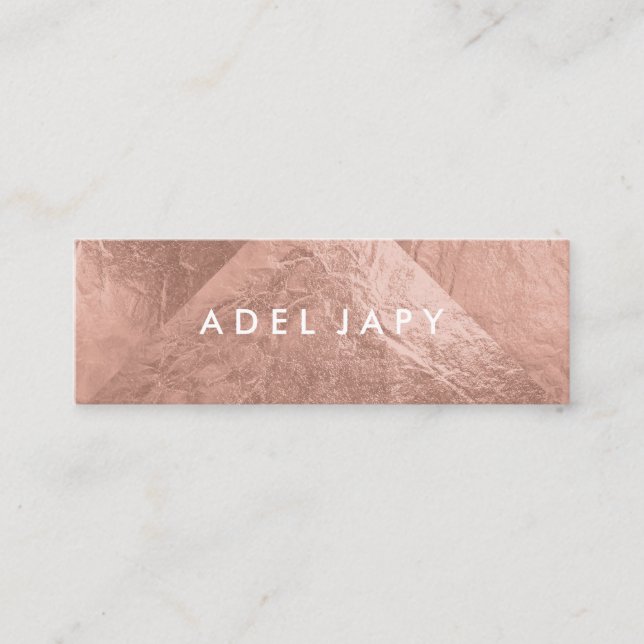 PixDezines Faux Rose Gold Foil Tiles Mini Business Card (Front)