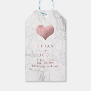 PixDezines Faux Rose Gold Heart/DIY colour Gift Tags