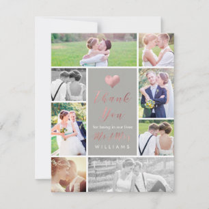 PixDezines Faux Rose Gold Heart Thank You Card