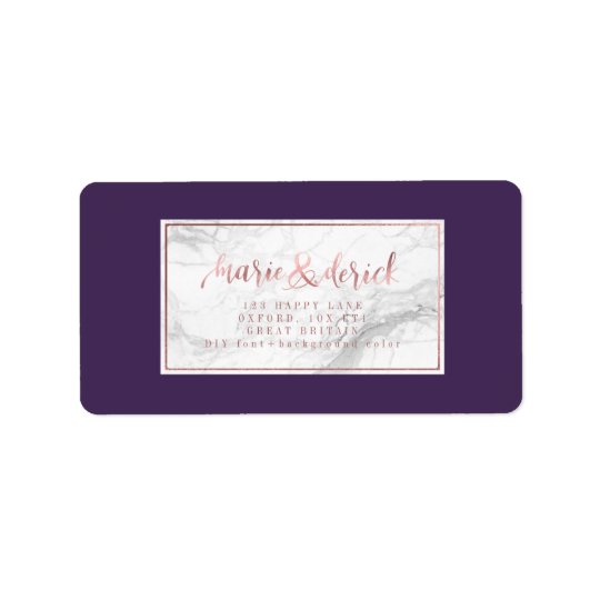 PixDezines Faux Rose Gold+Marble+DIY Background Address Label