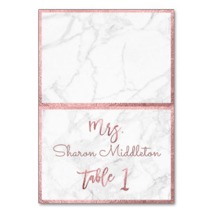 PixDezines Faux Rose Gold Marble/Table Card