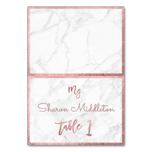 PixDezines Faux Rose Gold Marble/Table Card