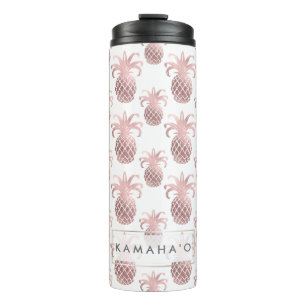 PixDezines Faux Rose Gold/Pineapples/DIY bckgrnd Thermal Tumbler