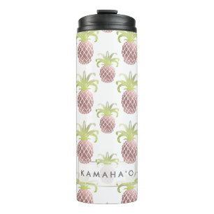 PixDezines Faux Rose Gold Pineapples Thermal Tumbler