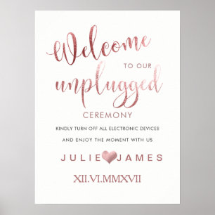 PixDezines Faux Rose Gold/#UNPLUGGED Poster