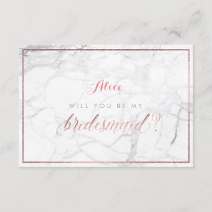 PixDezines Faux Rose Gold Will You Be..Bridesmaid Invitation