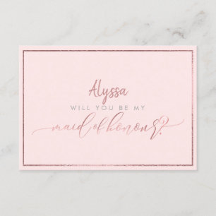 PixDezines Faux Rose Gold Will You Be Maid of Invitation
