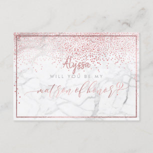 PixDezines Faux Rose Gold Will You Be Matron Invitation